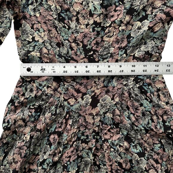 VTG Betsy's Things 90s Shoulder Pads Long Sleeve Drop Yoke Floral Cottagecore S - Picture 5 of 9